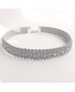 Collier Choker Ras du Cou Dentelle Argentée - Style Baroque Chic pour Femme