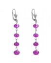 Boucles d'oreilles pendantes minimalistes perles rose fuchsia