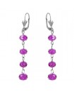 Boucles d'oreilles pendantes minimalistes perles rose fuchsia