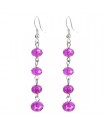Boucles d'oreilles pendantes minimalistes perles rose fuchsia
