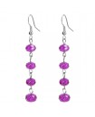 Boucles d'oreilles pendantes minimalistes perles rose fuchsia