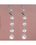 Boucles d'oreilles pendantes minimalistes perles transparentes