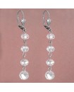 Boucles d'oreilles pendantes minimalistes perles transparentes