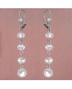 Boucles d'oreilles pendantes minimalistes perles transparentes