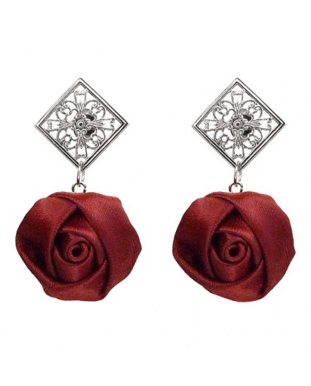 Boucles d'oreilles dentelle argentée et perle nacrée blanche