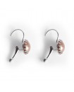 Boucles d'oreilles dormeuses rétro cabochon marron café