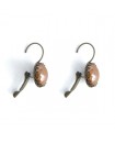 Boucles d'oreilles dormeuses rétro cabochon marron café