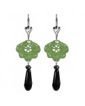 Boucles d'oreilles petites fleurs vertes