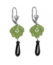 Boucles d'oreilles petites fleurs vertes