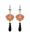 Boucles d'oreilles petites fleurs orange