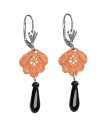 Boucles d'oreilles petites fleurs orange