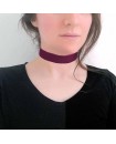 Collier ras de cou rose fuchsia large, tour de cou choker en velours