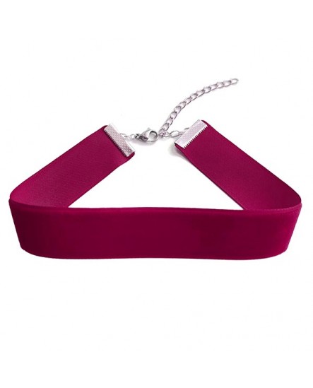 Collier ras de cou rose fuchsia large, tour de cou choker en velours