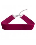 Collier ras de cou rouge bordeaux large, tour de cou en velours