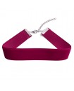 Collier ras de cou rose fuchsia large, tour de cou choker en velours