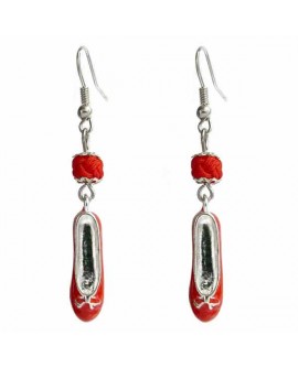 Boucles D'oreilles : les ballerines rouge