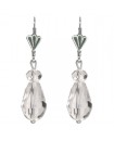 boucles d'oreilles gouttes orange - dormeuses argentés