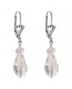 boucles d'oreilles gouttes orange - dormeuses argentés