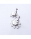 Boucles d'oreilles marguerite - clous d'oreille ou clips - fleur blanche champêtre
