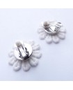 Boucles d'oreilles marguerite - clous d'oreille ou clips - fleur blanche champêtre
