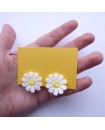 Boucles d'oreilles marguerite - clous d'oreille ou clips - fleur blanche champêtre