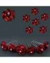 Lot de 6 épingles – mariage – fleurs rouge & noire