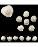 Lot de 6 épingles – Roses en satin BLANC