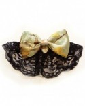 Noeud Papillon satin VERT à motifs (Pince à cheveux)