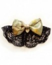 Noeud Papillon satin VERT à motifs (Pince à cheveux)