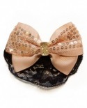 Noeud Papillon Rose Saumon et dentelle (Pince à cheveux)