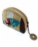 porte monnaie beige à fleurs en tissu