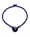 Porcelaine et satin Bleu (Collier)