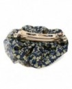 Ronde Coton Motifs Floral Bleu Beige Tricot Rose Pâle ( Barrette )