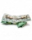 Perles et satin Vert sur dentelle blanche ( Barrette )