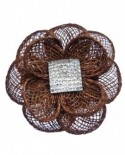 Fleur en sisal Marron (2 fonctions : Broche et Pince à cheveux)