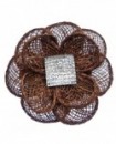 Fleur en sisal Marron (2 fonctions : Broche et Pince à cheveux)
