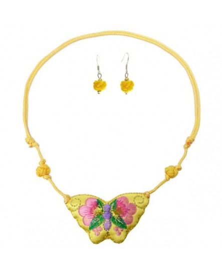 Parure Papillon jaune