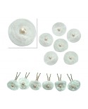 Lot de 6 épingles tourbillon romantique blanc avec perles pour coiffure de mariage